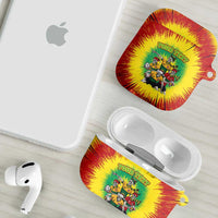 Personalized Lithuania Christmas AirPods Case Skeleton Rugby Tie Dye Vintage - Wonder Print Shop