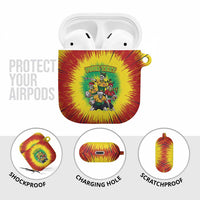 Personalized Lithuania Christmas AirPods Case Skeleton Rugby Tie Dye Vintage - Wonder Print Shop