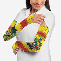 Personalized Lithuania Christmas Arm Sleeves Skeleton Rugby Tie Dye Vintage - Wonder Print Shop