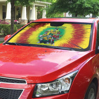 Personalized Lithuania Christmas Auto Sun Shade Skeleton Rugby Tie Dye Vintage - Wonder Print Shop