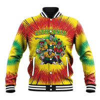 Personalized Lithuania Christmas Baseball Jacket Skeleton Rugby Tie Dye Vintage - Wonder Print Shop