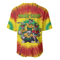 Personalized Lithuania Christmas Baseball Jersey Skeleton Rugby Tie Dye Vintage - Wonder Print Shop