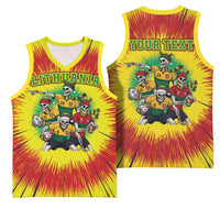 Personalized Lithuania Christmas Basketball Jersey Skeleton Rugby Tie Dye Vintage - Wonder Print Shop