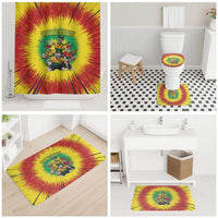 Personalized Lithuania Christmas Bathroom Set Skeleton Rugby Tie Dye Vintage - Wonder Print Shop