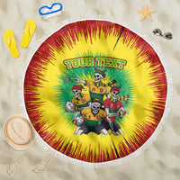 Personalized Lithuania Christmas Beach Blanket Skeleton Rugby Tie Dye Vintage - Wonder Print Shop