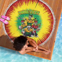 Personalized Lithuania Christmas Beach Blanket Skeleton Rugby Tie Dye Vintage - Wonder Print Shop