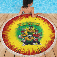 Personalized Lithuania Christmas Beach Blanket Skeleton Rugby Tie Dye Vintage - Wonder Print Shop