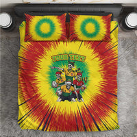 Personalized Lithuania Christmas Bedding Set Skeleton Rugby Tie Dye Vintage - Wonder Print Shop