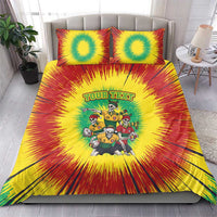 Personalized Lithuania Christmas Bedding Set Skeleton Rugby Tie Dye Vintage - Wonder Print Shop