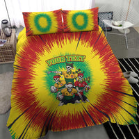 Personalized Lithuania Christmas Bedding Set Skeleton Rugby Tie Dye Vintage - Wonder Print Shop