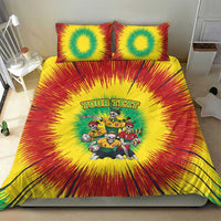 Personalized Lithuania Christmas Bedding Set Skeleton Rugby Tie Dye Vintage - Wonder Print Shop