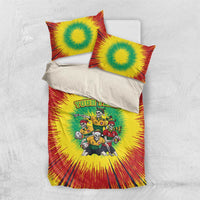 Personalized Lithuania Christmas Bedding Set Skeleton Rugby Tie Dye Vintage - Wonder Print Shop