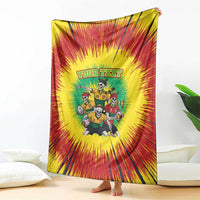 Personalized Lithuania Christmas Blanket Skeleton Rugby Tie Dye Vintage - Wonder Print Shop