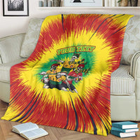 Personalized Lithuania Christmas Blanket Skeleton Rugby Tie Dye Vintage - Wonder Print Shop