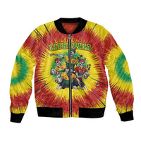 Personalized Lithuania Christmas Bomber Jacket Skeleton Rugby Tie Dye Vintage - Wonder Print Shop