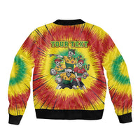 Personalized Lithuania Christmas Bomber Jacket Skeleton Rugby Tie Dye Vintage - Wonder Print Shop