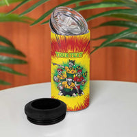Personalized Lithuania Christmas 4 in 1 Can Cooler Tumbler Skeleton Rugby Tie Dye Vintage - Wonder Print Shop