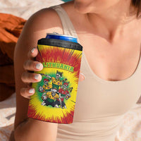 Personalized Lithuania Christmas 4 in 1 Can Cooler Tumbler Skeleton Rugby Tie Dye Vintage - Wonder Print Shop