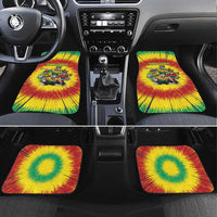 Personalized Lithuania Christmas Car Mats Skeleton Rugby Tie Dye Vintage - Wonder Print Shop