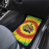 Personalized Lithuania Christmas Car Mats Skeleton Rugby Tie Dye Vintage - Wonder Print Shop