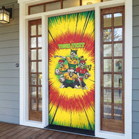 Personalized Lithuania Christmas Door Cover Skeleton Rugby Tie Dye Vintage - Wonder Print Shop