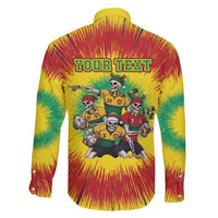 Personalized Lithuania Christmas Family Matching Long Sleeve Bodycon Dress and Hawaiian Shirt Skeleton Rugby Tie Dye Vintage - Wonder Print Shop