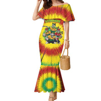 Personalized Lithuania Christmas Family Matching Mermaid Dress and Hawaiian Shirt Skeleton Rugby Tie Dye Vintage - Wonder Print Shop