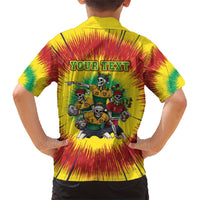 Personalized Lithuania Christmas Family Matching Short Sleeve Bodycon Dress and Hawaiian Shirt Skeleton Rugby Tie Dye Vintage - Wonder Print Shop