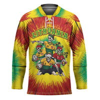 Personalized Lithuania Christmas Hockey Jersey Skeleton Rugby Tie Dye Vintage - Wonder Print Shop