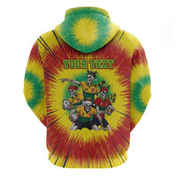 Personalized Lithuania Christmas Hoodie Skeleton Rugby Tie Dye Vintage - Wonder Print Shop