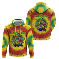 Personalized Lithuania Christmas Hoodie Skeleton Rugby Tie Dye Vintage - Wonder Print Shop