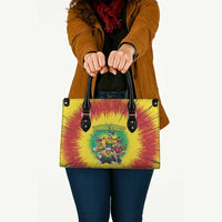 Personalized Lithuania Christmas Leather Bag Skeleton Rugby Tie Dye Vintage - Wonder Print Shop