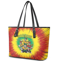 Personalized Lithuania Christmas Leather Tote Bag Skeleton Rugby Tie Dye Vintage - Wonder Print Shop