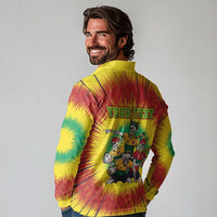 Personalized Lithuania Christmas Long Sleeve Polo Shirt Skeleton Rugby Tie Dye Vintage - Wonder Print Shop