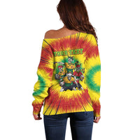 Personalized Lithuania Christmas Off Shoulder Sweater Skeleton Rugby Tie Dye Vintage - Wonder Print Shop