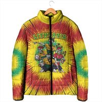 Personalized Lithuania Christmas Padded Jacket Skeleton Rugby Tie Dye Vintage - Wonder Print Shop