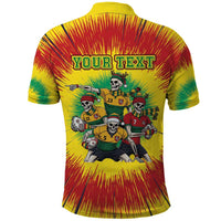 Personalized Lithuania Christmas Polo Shirt Skeleton Rugby Tie Dye Vintage - Wonder Print Shop