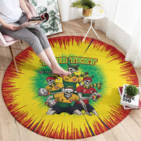 Personalized Lithuania Christmas Round Carpet Skeleton Rugby Tie Dye Vintage - Wonder Print Shop