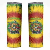 Personalized Lithuania Christmas Skinny Tumbler Skeleton Rugby Tie Dye Vintage - Wonder Print Shop