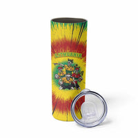 Personalized Lithuania Christmas Skinny Tumbler Skeleton Rugby Tie Dye Vintage - Wonder Print Shop