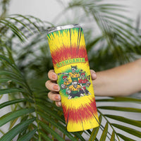 Personalized Lithuania Christmas Skinny Tumbler Skeleton Rugby Tie Dye Vintage - Wonder Print Shop