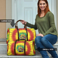 Personalized Lithuania Christmas Travel Bag Skeleton Rugby Tie Dye Vintage - Wonder Print Shop