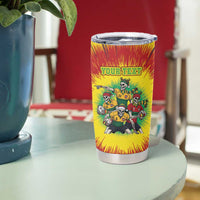 Personalized Lithuania Christmas Tumbler Cup Skeleton Rugby Tie Dye Vintage - Wonder Print Shop