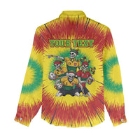 Personalized Lithuania Christmas Women Casual Shirt Skeleton Rugby Tie Dye Vintage - Wonder Print Shop