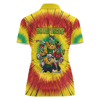 Personalized Lithuania Christmas Women Polo Shirt Skeleton Rugby Tie Dye Vintage - Wonder Print Shop