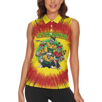 Personalized Lithuania Christmas Women Sleeveless Polo Shirt Skeleton Rugby Tie Dye Vintage - Wonder Print Shop