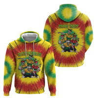 Personalized Lithuania Christmas Zip Hoodie Skeleton Rugby Tie Dye Vintage - Wonder Print Shop