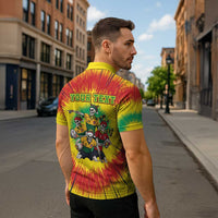 Personalized Lithuania Christmas Zipper Polo Shirt Skeleton Rugby Tie Dye Vintage - Wonder Print Shop