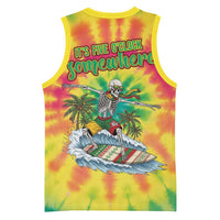 Tie-Dye Skeleton Surfing Lithuania Basketball Jersey It’s 5 O’Clock Somewhere - Wonder Print Shop