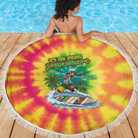 Tie-Dye Skeleton Surfing Lithuania Beach Blanket It’s 5 O’Clock Somewhere - Wonder Print Shop